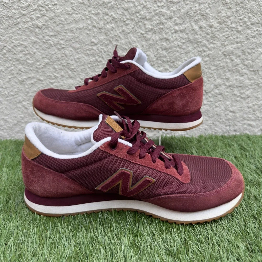 New Balance 501 Ripple Sole Burgundy Tan Gum Sneakers MZ501AAB Mens Size 10.5 US